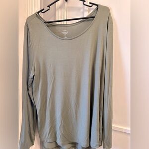 Gap Luxe long sleeve shirt. Olive.  New with tags. Size large